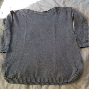Tunic length gray sweater